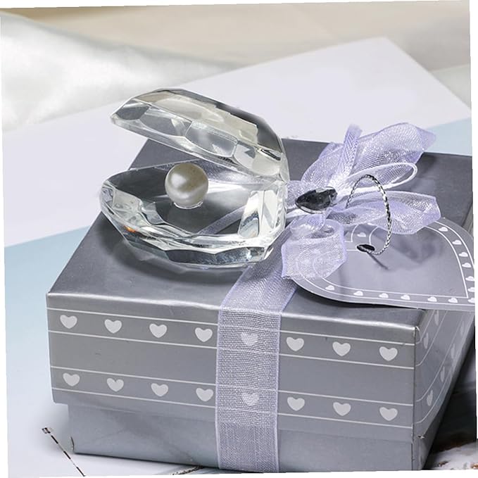 Crystal Pearl Shell Cake Decor Seashell Model Desktop Ornament Birthday Present Garden Decor Lightweight Decoration