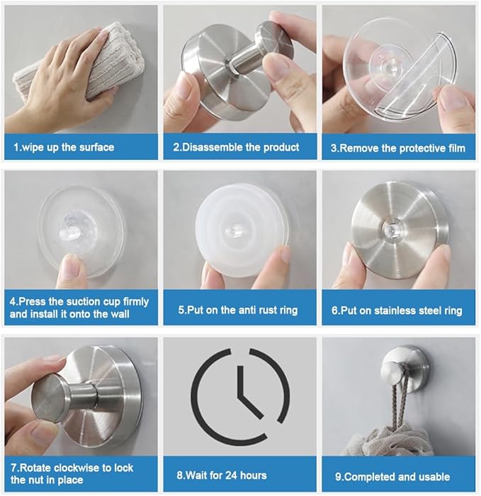 Suction Cup Wreath Hanger，Suction Cup Hooks Hanging 15 Lbs，Waterproof Suction Cup Wreath Holder for Windows, Shower, Wreaths，Smooth Doors (Silver, 2)