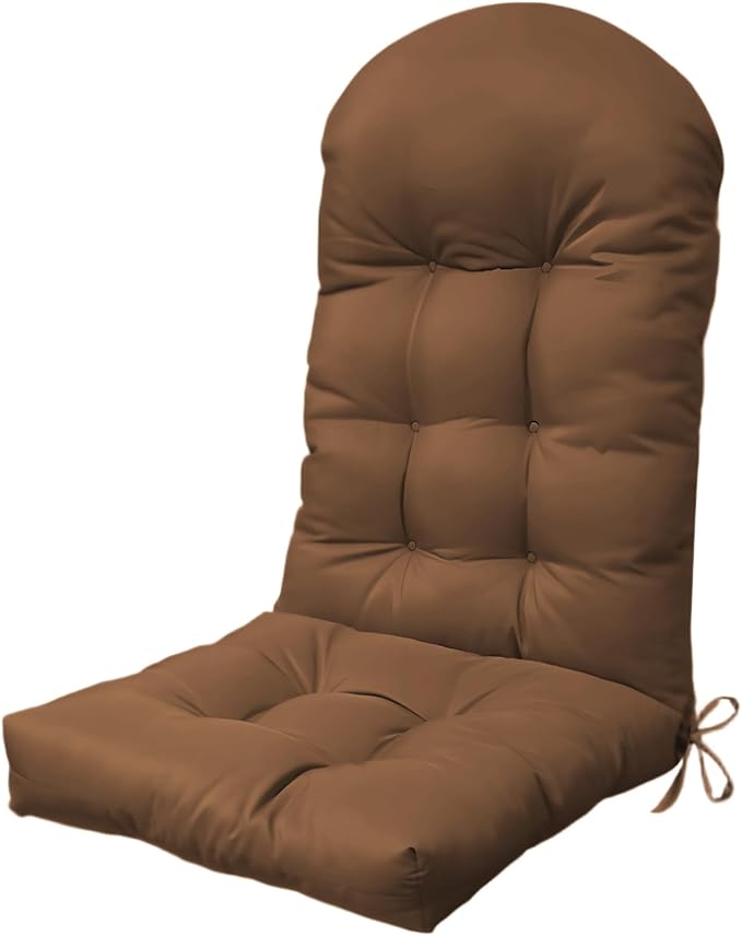 Adirondack Chair Cushion, 44x19x5 Inches, Enlarged Thickened Rocking Chair Pad with Splash Proof Fabric, High Back Support with Ties