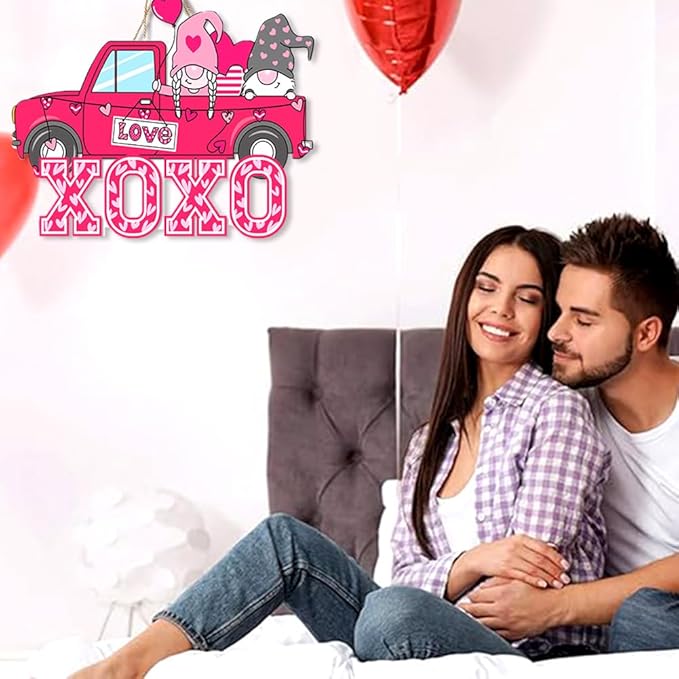 3Pcs Valentine's Day Front Door Hanger Decor Love Romantic Special Night Galentines Party Paper Signs Banners for Engagement Wedding Anniversary Door Porch Wall Hanging Decorations