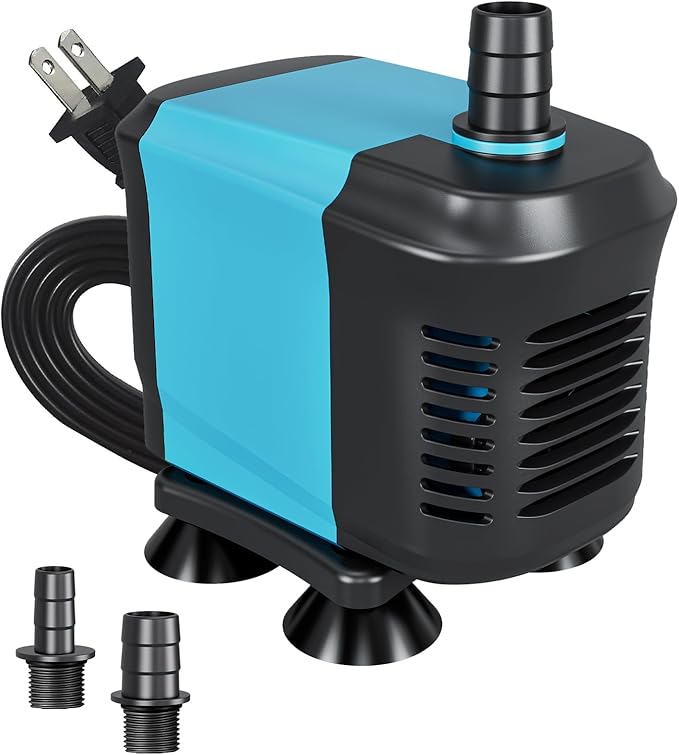 LYPHARD AQUARIUMS 20W Submersible Water Pump Flow 320GPH, High Lift 4ft, Ultra Quiet Pond Pumps Aquarium Pump for Fish Tank, Hydroponics, Outdoor Fountain