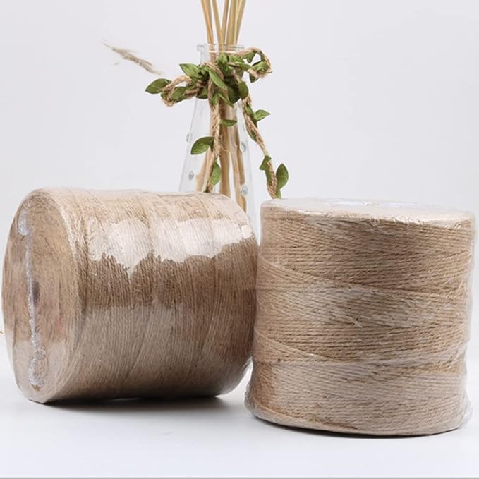 ARISKEY Natural Jute Twine,3Ply String for Crafts 1640 Feet Long Cord Suitable for Crafting,Gardening,Tomato, Climbing Plant,Tie Floristry,Strong Enough for Outdoor Heavy-Duty Use