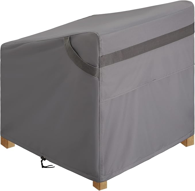 Waterproof Outdoor Single Arm Chair Covers Grey 36''w x 37''d x 36''h All Weather Resistant Covered Outdoor Lawn Adirondack Chairs Furniture Cover