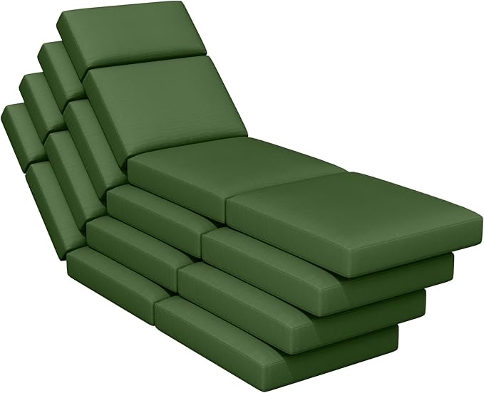 4 Pcs Chaise Lounge Cushions Outdoor, 80 x 26 x 4 Inch Lounge Chair Cushions for Outdoor Furniture - Waterproof Lounge Patio Replacement Cushion, 4In Fade-Resistant ThickPatio Chaise Lounge Cushion