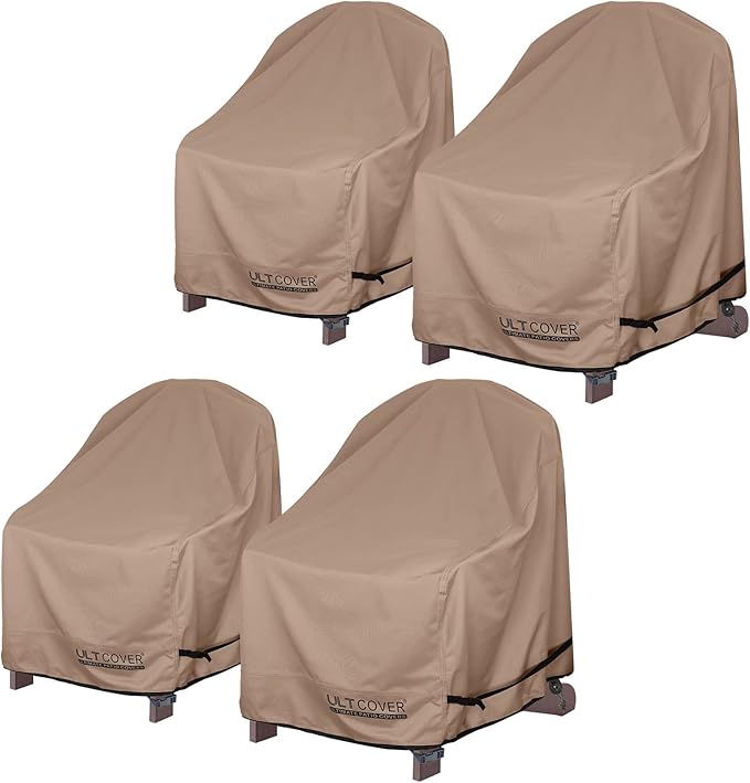 ULTCOVER Waterproof Patio Adirondack Chair Cover 4 Pack for Outdoor Chair Size Upto 32W x 38D x 36H inch