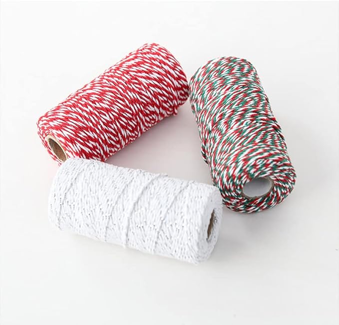 Twine String，328 Feet Pink White Twine for Crafts, Art, Gardening Plants, Gift Wrapping, Christmas Decoration, Packing String(Pink and white)