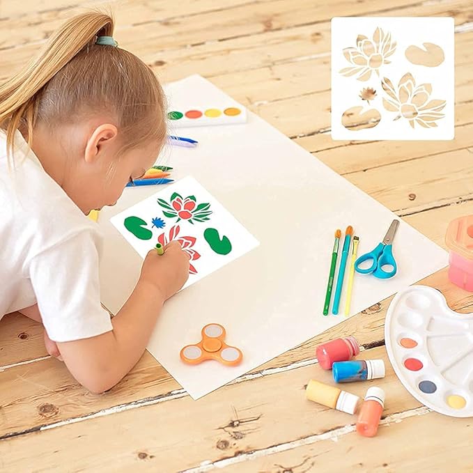 12 Pieces Farm Stencils Reusable Farmhouse Stencils Farm Theme Painting Template for Drawing Tracing DIY Furniture Wall Floor Fabric Decors Pastoral Lovers (6x6 inch)