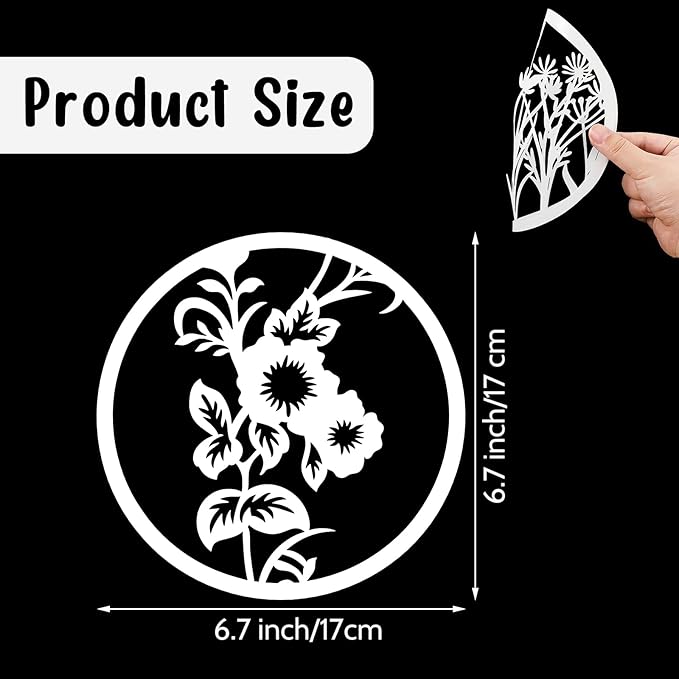 Marspark 20 Pieces Wildflower Stencils for Painting Template Flower Wall Stencils Reusable Spring Templates PET DIY Drawing for Painting on Wood Wall(Round Style)