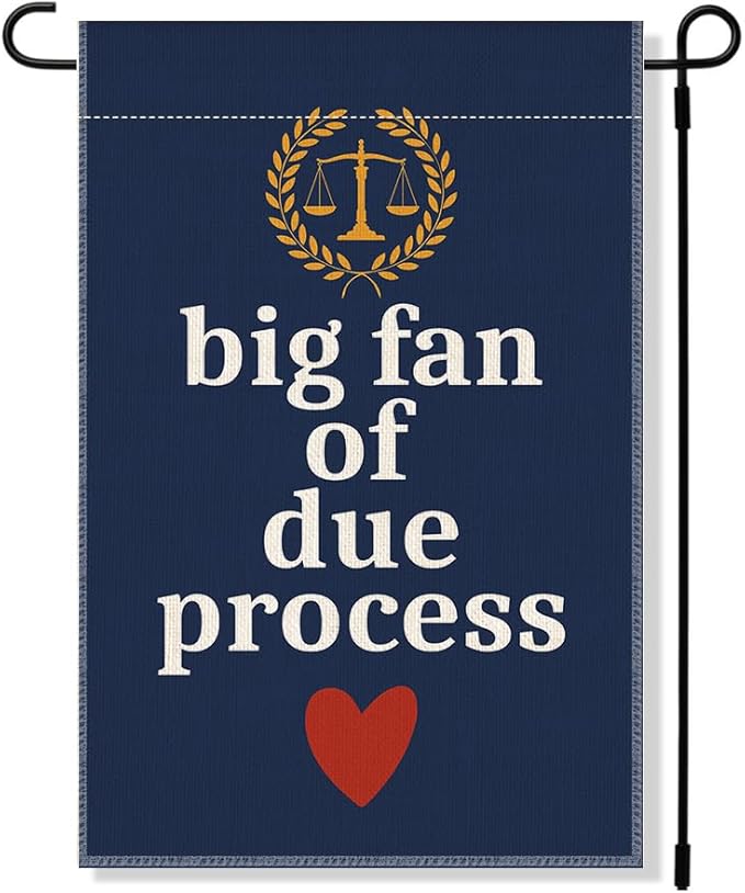 RZHV Big Fan of Due Process Double-Sided Garden Flag for Outdoor House Yard Sign Garden Decor Parade, Defend The Constitution Political Outdoor Banner, Kindness Social Justice Yard Sign