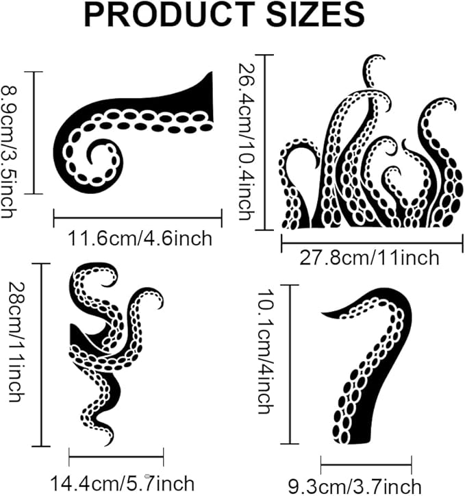 MAYJOYDIY 2pcs Octopus Tentacles Stencil 11.8×11.8inch Summer Sea Life Painting Stencils with Paint Brush Sea Creatures Bubbles Drawing Template for Bathroom Home Decor Walls Furniture