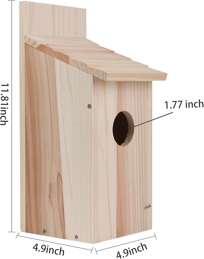 2 Pack Bird Houses for Outside,Bluebird Box Houses for Outside,Cedar Finch Swallow Wren Hummingbird Birdhouse,DIY
