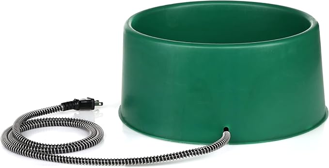 Farm Innovators P-60 1.5 Gallon 60 Watt Heated Pet Water Bowl, Thermostatic Control & Anti Chew Cord, Green (3 Pack)