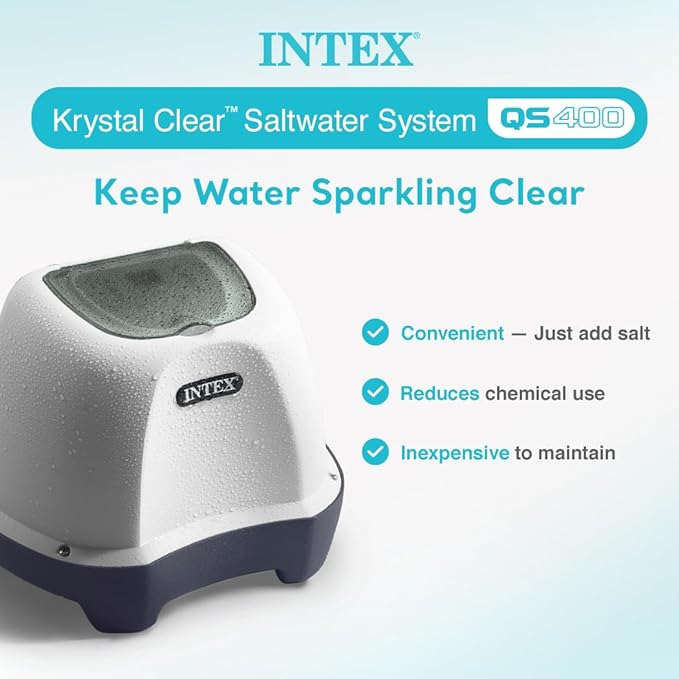 Intex Krystal Clear Saltwater Pool Chlorine System for 4500 Gallon Above Ground Swimming Pools with Timer and Ground Fault Interrupter
