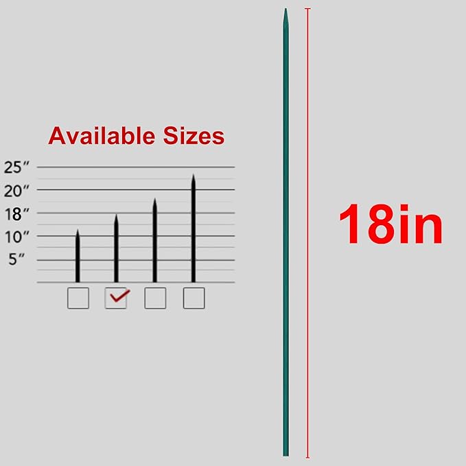 100 PCS 18" Green Bamboo Plant Support Stakes - Garden Wood Floral/Orchid/Tomato Wooden Stakes - Sign Posting Sticks (100)