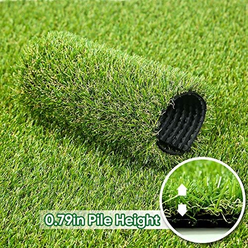 Artificial Grass Turf 5FTX56FT(280Square FT),0.8" Pile Height Realistic Synthetic Grass, Drainage Holes Indoor Outdoor Faux Grass Astro Rug Carpet for Pet Dog Garden Backyard Balcony