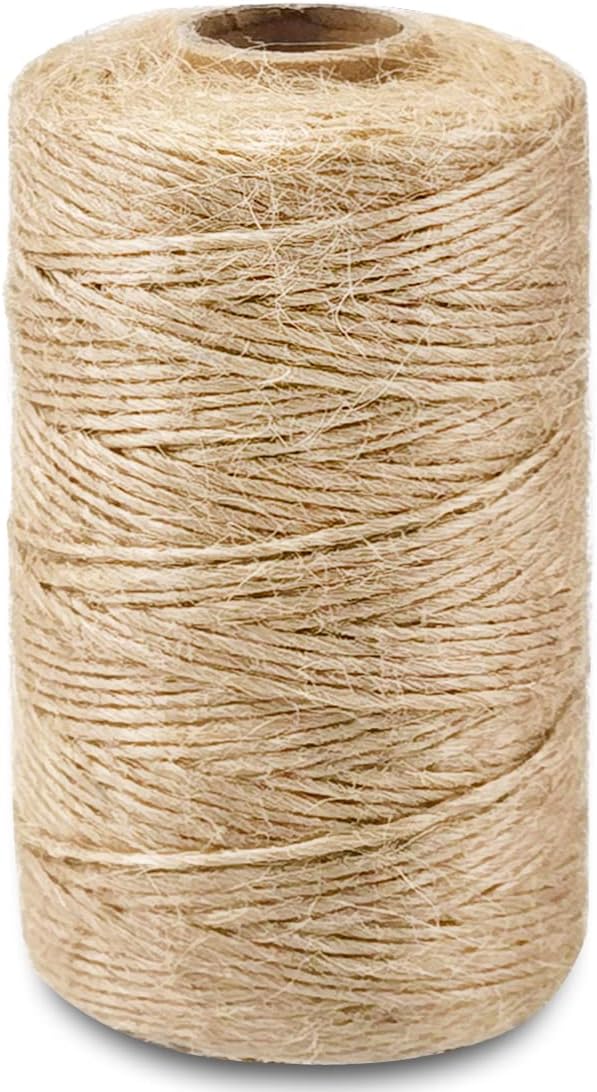 SMART&CASUAL 2mm Natural Jute Twine String Thin for Craft Plant Garden Gift Wrapping Christmas Handmade Art Decoration Packing String Home Art Decoration (Brown) (328 Ft (100M))
