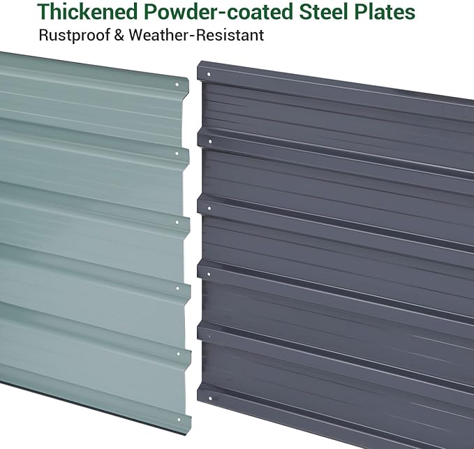 Ohuhu Metal Raised Garden Bed Outdoor 6x3x1.9 FT Reinforced Galvanized Rustproof Colored Steel Planter Boxes for Vegetables, Heavy Duty Raised Beds for Growing Flowers Herbs Succulents