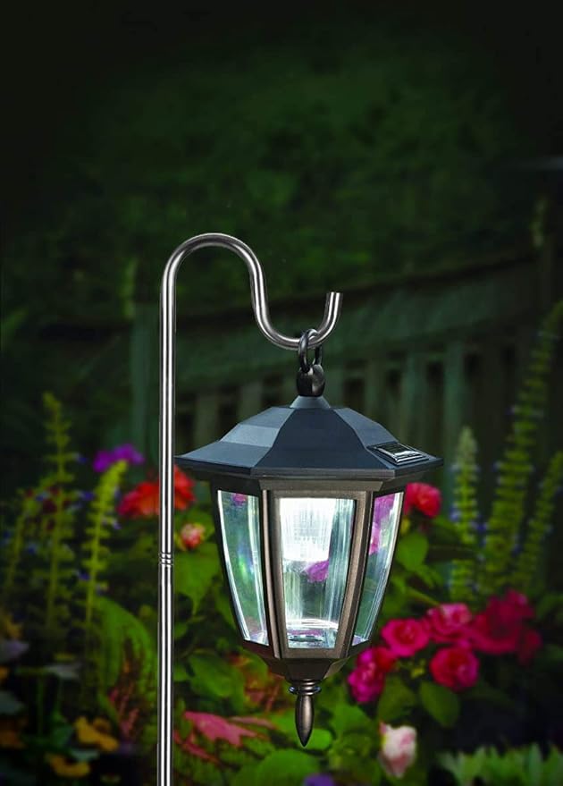 COCONUT Shepherds Hook for Outdoor - 94 Inch Bird Feeder Pole - Height Adjustable 5/8 Inch Thick 5 Prong Metal Hanger Hook for Hummingbird Feeder, Wind Chime, Lanterns & Other Decor, Silver