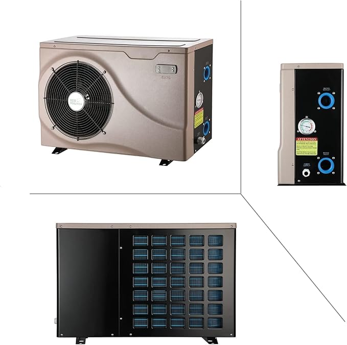 Electric Pool Heaters for Above Ground and Inground Pools, Max 22,462 BTU Up to 6500gallons Swimming Pool Heat Pumps, Fits 11/15/16ft Pools Heating, 120V/60Hz Pool Warmer, EU70