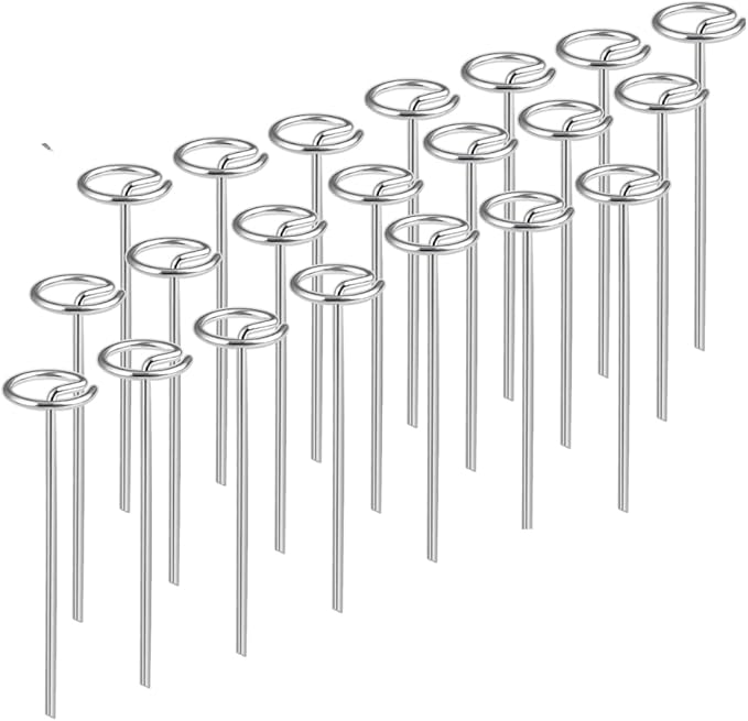 50 Pack Circle Top Landscape Fabric Stakes 8 Gauge Landscape Pins, More Holding Power Than U-Shape Garden Staples, 6 Inch Length Garden Stakes Not Easy to Bend, Landscape Stakes.Landscape Staples.