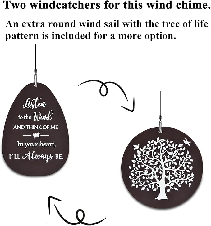 Memorial Wind Chimes for Loss of Loved One, Sympathy Gift Baskets,Funeral Bereavement Gifts for Loss of Father Mother, 33” Wind Chime for Outside in Memory of a Loved One
