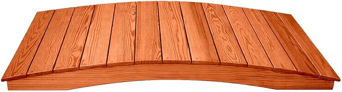 6 FT Cedar Amish Made Pinewood Heavy Duty Garden Bridge for Walkway, Backyard Pond & Landscaping, Outdoor Wooden Footbridge for Koi Pond, Japanese Style Decorative Bridge, Made in USA