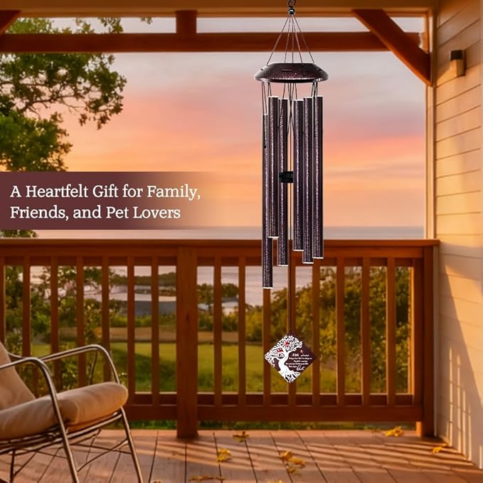 Memorial Wind Chime with Cardinal Bird and Tree – Sympathy Gift for Loss of Loved One – Bereavement Wind Chime with Saying “A Little Red Cardinal Bird to Let You Know” for Garden or Outdoor Decor
