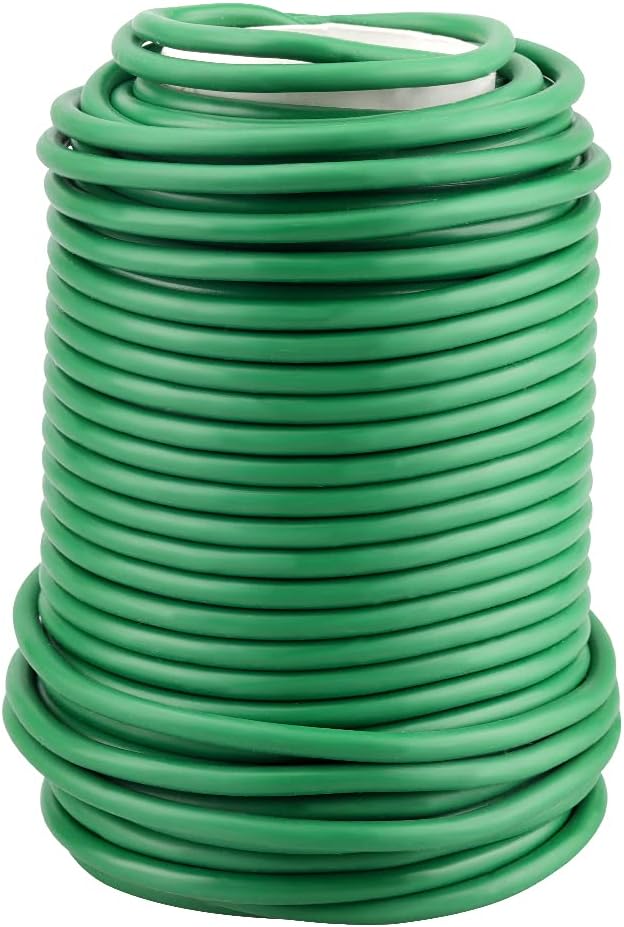 KINGLAKE GARDEN Soft Plant Ties for Support - Plant Wire 3.5mm 65.6 Feet Green Flexible Garden Ties for Outdoor Indoor Climbing Plants