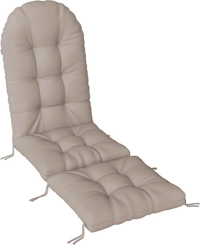 Adirondack Chair Cushion with Ottoman, Folding Adjustable Adirondack Seat Cushions, Waterproof Adirondack Patio Chair Pads for Garden, Deck, or Poolside, Small-Beige-1