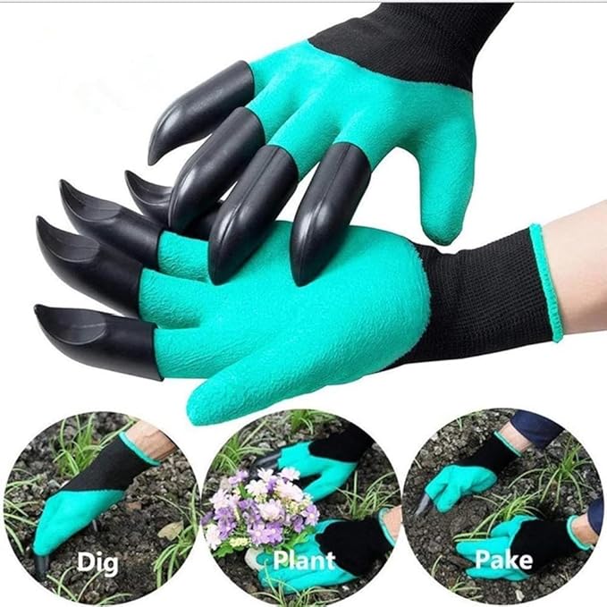 2 Pairs Garden Gloves,Gardening Work Gloves with Sturdy Claws Quick & Easy