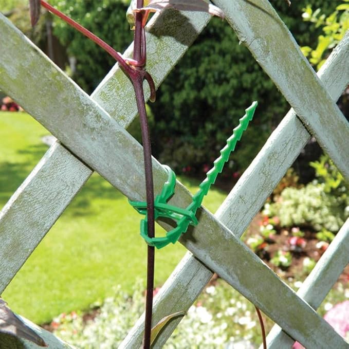 200 Pcs Adjustable Plant Ties, 6.7" Serrated Flexible Green Garden Plastic Ties for Climbing Plants, Vines, Flowers, Tomatoes, Trees, Stems, Outdoor Indoor Potted Plant Growth Support.