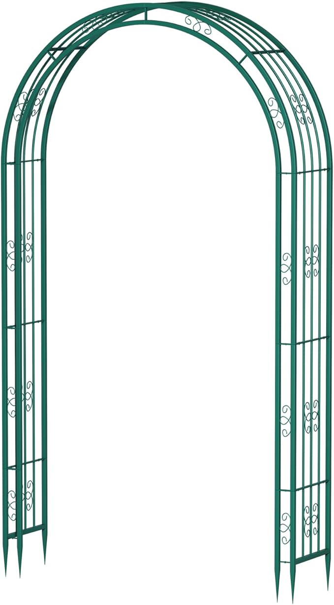 102in Steel Garden Arch Arbor Trellis for Climbing Plants Outdoor,Yard,Wide Sturdy Durable Garden Arch for Lawn,8.5ft Climbing Plants Decorative Wire Lattice,Outdoor Wedding Arch(Green)
