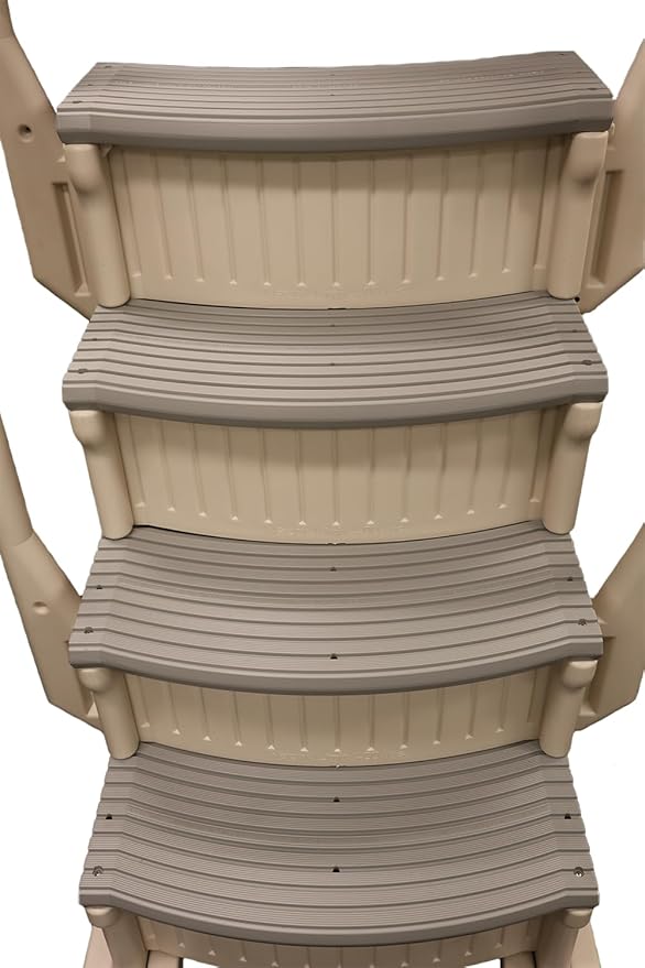 Confer Plastics Curve CCX-AG Drop in Above Ground Pool Step with Grey Treads - Base Step