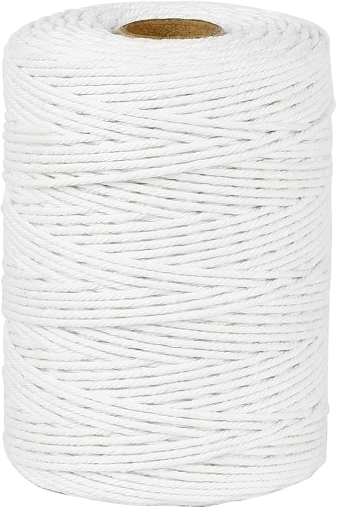 PerkHomy Cotton Butchers Twine String 700 Feet 2mm Twine for Cooking Food Safe Crafts Bakers Kitchen Butcher Meat Turkey Sausage Roasting Gift Wrapping Gardening Crocheting Knitting