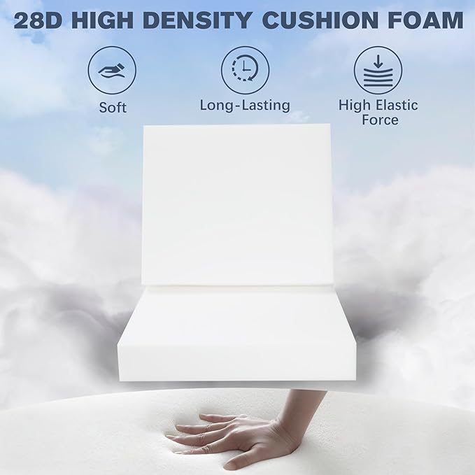 Favoyard Outdoor Deep Seat Cushion Set, Rainproof & 3-Year Fade Resistant Patio Furniture Cushions with Removable Seat Bottom & Back Cushion Covers for Chair, Sofa, Beige (Seat 24x24In Back 24x20In)