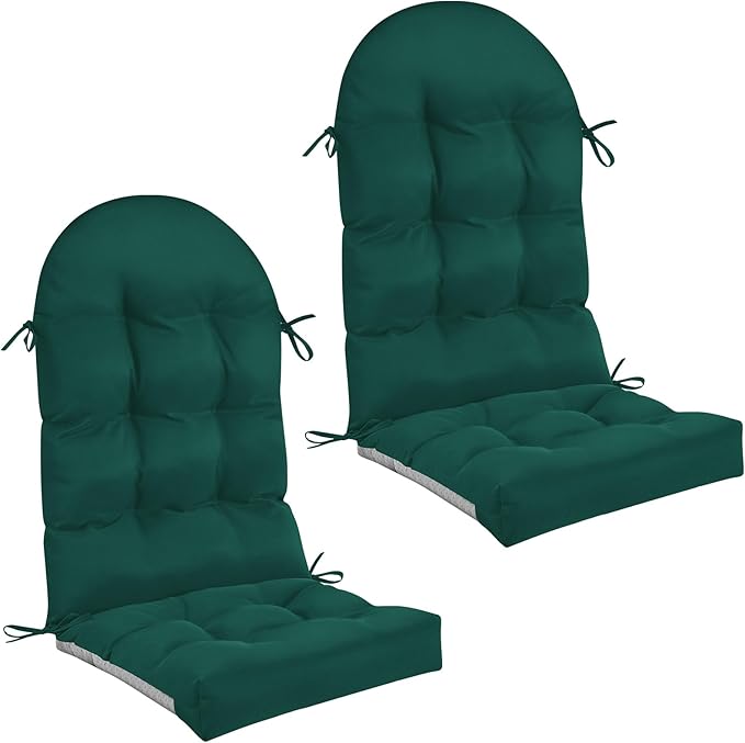 Geelin 2 Pcs Adirondack Chair Cushion High Back Patio Rocking Chair Cushion 44 x 19 x 4 Inch Tufted Weather Resistant Fade Resistant Seat for Patio Rocking Seat
