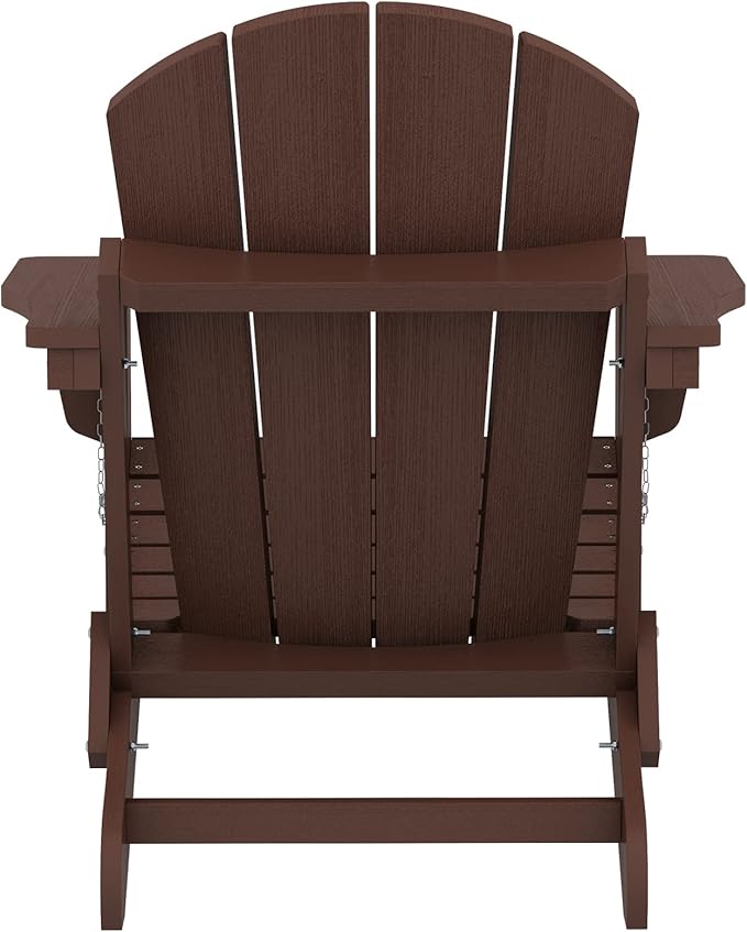 SERWALL Adirondack Chair Set of 8 for Patio Garden (Folding Coffee)