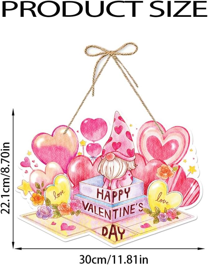 3Pcs Valentine Decorations Romantic Hanging Paper Sign Front Door Hanger Wreath Decor Indoor Outdoor Decor for Valentine's Day Party Engagement Wedding Anniversary Door Porch Wall Decor Supplies