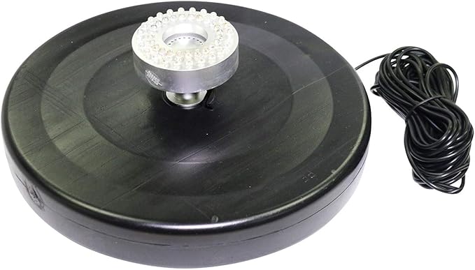 Alpine Corporation FTC102 | Floating Spray Fountain with 48 Color-Changing LED Lights & 398 GPH Pump — Decorative Outdoor Water Feature for Ponds or Pools — Black