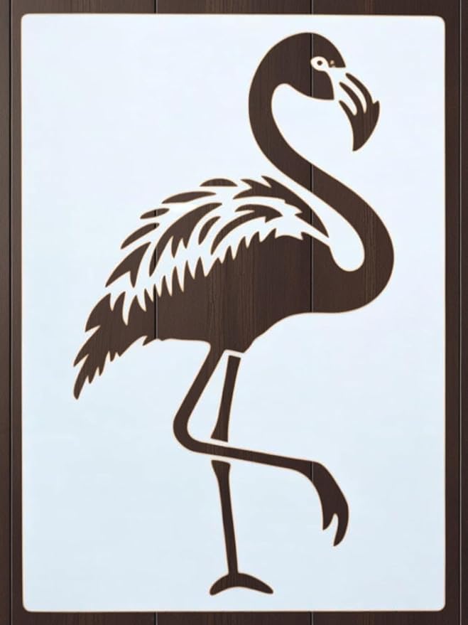 Flamingo Stencil – Reusable Tropical Bird Art Stencil for Painting, Crafting, Scrapbooking and DIY Projects (3 Pcs Set)