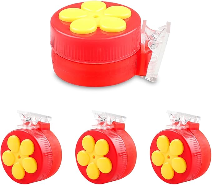 4 Pack Handheld Hummingbird Feeders, Mini Plastic Window Hummingbird Feeders with Clips for Balcony Railing, Flowerpot, Tree Branch
