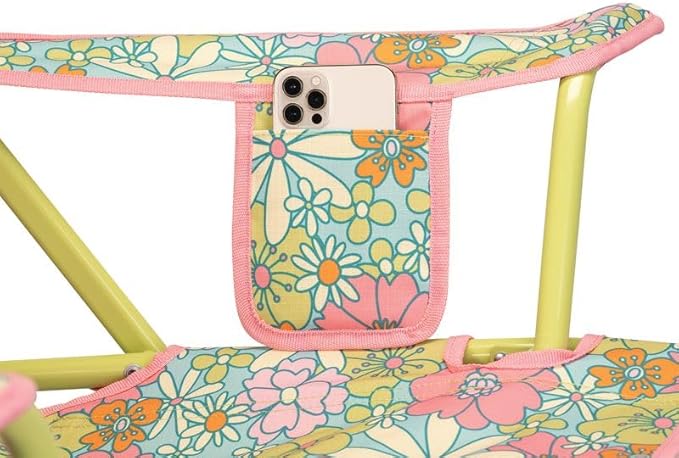 GCI Outdoor Comfort Pro Rocker Camping Chair | Portable Folding Rocking Chair with Durable Armrests & Drink Holder — Floral