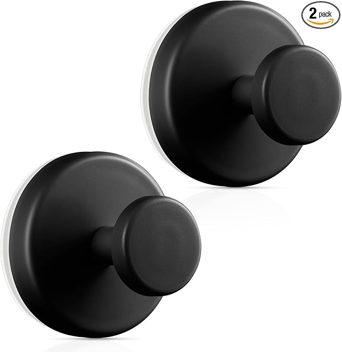 OUTXE Wreath Hanger for Front Door, Heavy Duty Suction Cup Reef Hook for Glass Window/Over Door/Outdoor, Christmas/Thanksgiving/Halloween/July 4th/Easter/Valentine/Fall/Summer/Spring (Black, 2-Pack)