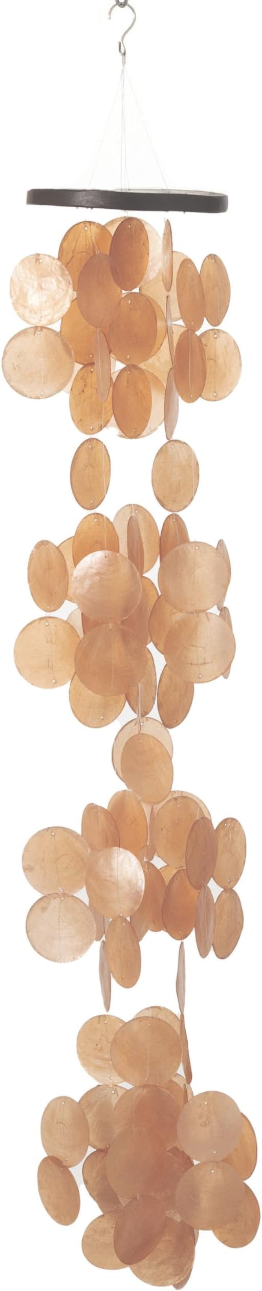 Woodstock Wind Chimes for Outside, Outdoor Decor, Garden and Patio Decor, Capiz Waterfall Wind Chime, 40'' Summer Marigold Wind Chimes (CWSM)