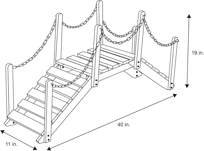 Shine Company 4963N Decorative Cedar Wood Garden Bridge with Side Rails, Natural