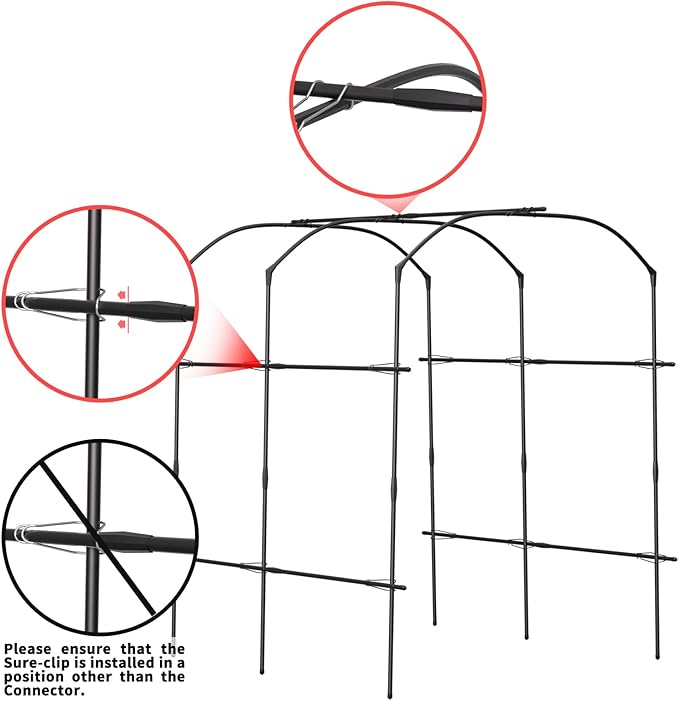 Tall Garden Arch Trellis for Climbing Plants, 87in Tall Metal Plant Support Trellis Archway for Climbing Plant Vegetables Cucumber, Outdoor Yard Lawn Garden Arch Tunnel Trellis