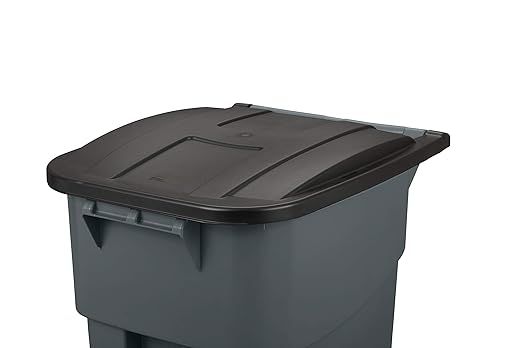 Rubbermaid Commercial Products BRUTE Rollout Trash/Garbage Can/Bin with Wheels 50 GAL Blue for Restaurants/Hospitals/Offices/Back of House/Warehouses