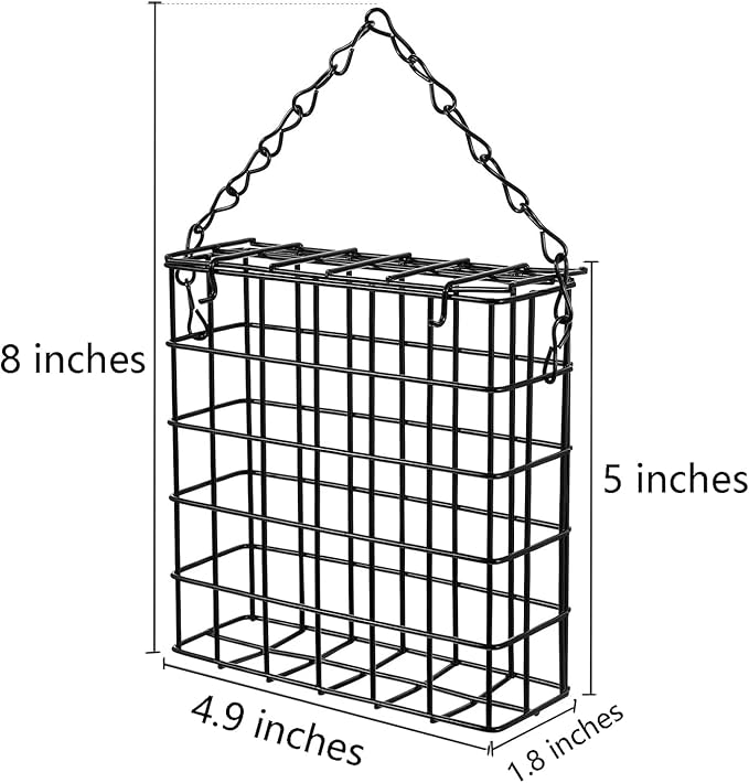 Pack of 2 Bird Suet Cake Feeder for Hanging Outside Metal Garden Yard Wildbird Woodpeckers Feeding