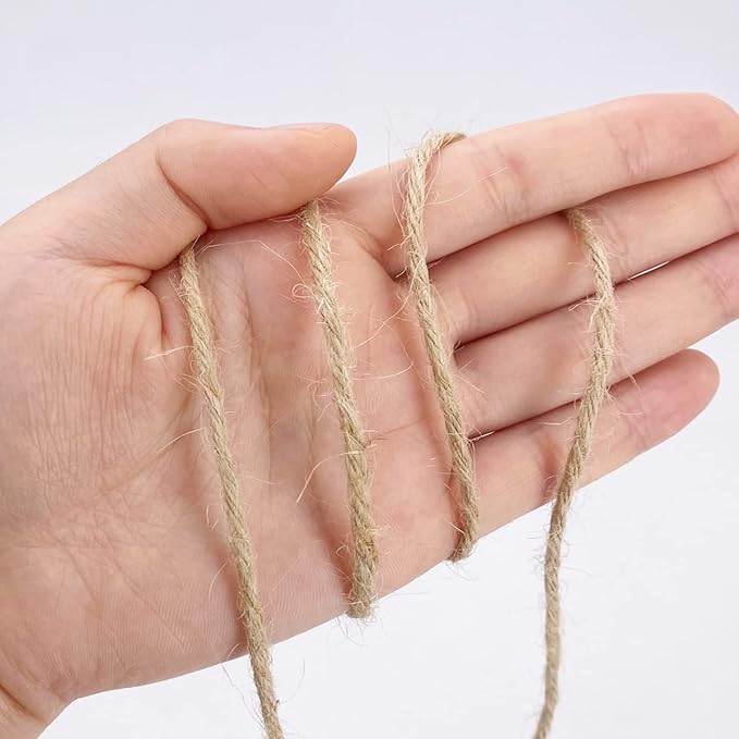 1000FT Jute Twine Rope 3mm Natural Thick Garden Twine String Heavy Duty for Gardening Bundling Crafts Arts Gift Wrapping Packing Material Wedding Christmas Decoration Bulk