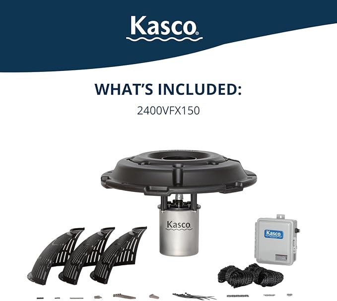 Kasco VFX Series Aerating Pond Fountain - 1/2 Horse Power 120V Single Phase with 150 ft Electric Power Cord | Pond Aerator Pump for Ponds & Lakes | Efficient Pond Aeration Systems
